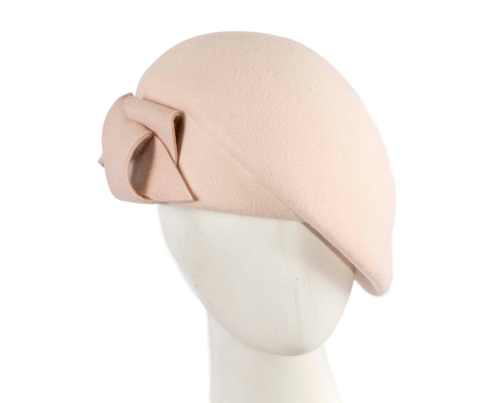 Nude felt beret hat by Max Alexander-0